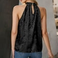 thumbnail image 5 of Women's Velvet Tank Tops Halter Neck Sleeveless Shirts Keyhole Back Elegant Velour Tunics Fashion Trendy T-Shirts Casual Front Ruched Tees Spring Summer Outfits 2026, 5 of 9
