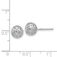 thumbnail image 2 of 14K White Gold Medium Fancy Ball Post Earrings, 2 of 2