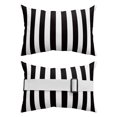 thumbnail image 2 of Pack of 4 Outdoor Lumbar Pillow Covers 11x16 Inch, Simple Black White Stripes Waterproof Throw Pillow Covers Set, Modern Stripes Indoor&Outdoor Decorative Cushion Cases for Patio Porch Car, 2 of 7