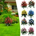thumbnail image 3 of Artificial Cemetery Flowers, Artificial Large Rose Bouquet Grave Flowers for Cemetery Flower Arrangement Silk Long-Lasting Memorial Flowers for Headstone Outdoor Decor, 1Pc(Mixcolor3,18.5x4"), 3 of 7