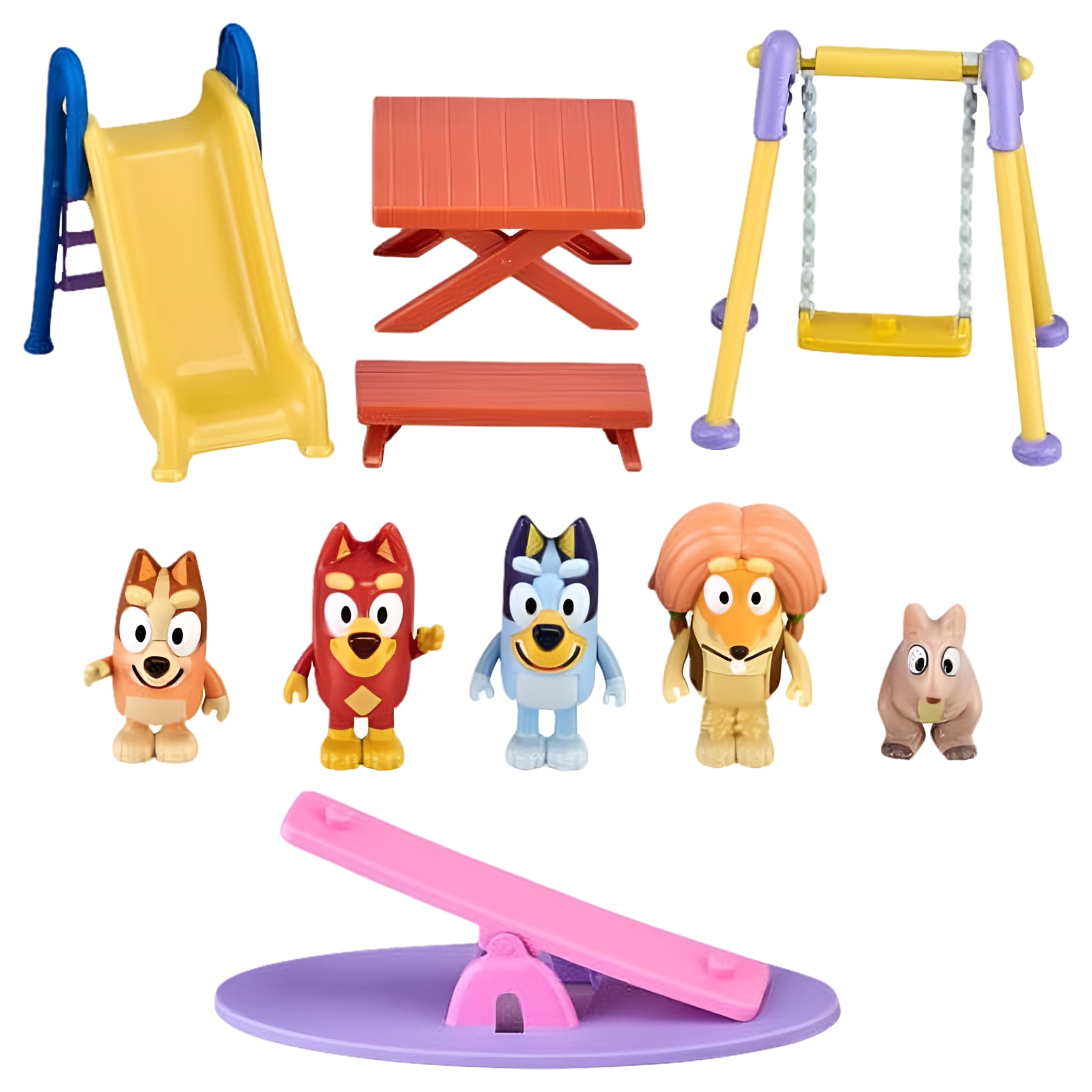 Bluey Tree Playset With Inside Figurines - Big Family, Flower