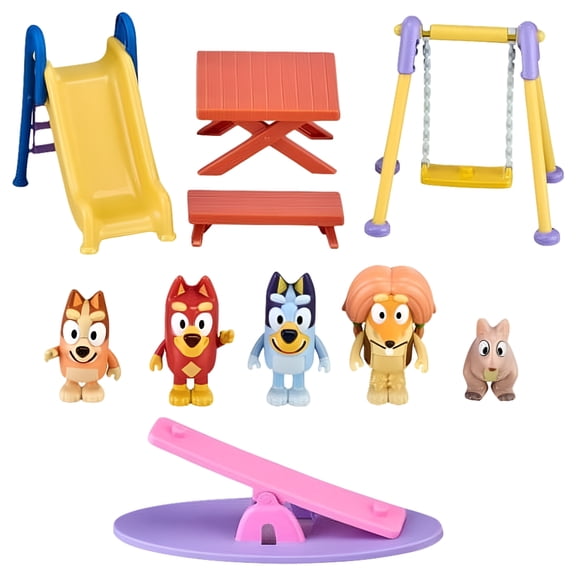 Bluey Deluxe Park Playset with 5 Series Character Figures