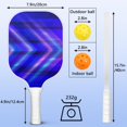 thumbnail image 3 of Pickleball Paddles Set Of 1, Fiberglass Surface, Speed, Lightning, Thunder Print, 1 Paddle, 2 Balls & Bag, 3 of 5