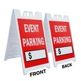 thumbnail image 2 of A-frame Sidewalk Event Parking With Price 24" x 36" Double Sided A-Frame Sidewalk Sign, Includes 2 Plastic Inserts | Foldable Portable White Signicade Sandwich Board Signs, 2 of 5