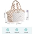 thumbnail image 5 of Makeup Bag Travel Toiletry Bag for Women, Wide Open Large Cosmetic Bags Make up Organizer with Handle, Wet Pocket, for Towel Toiletries, Checkerboard, 5 of 8