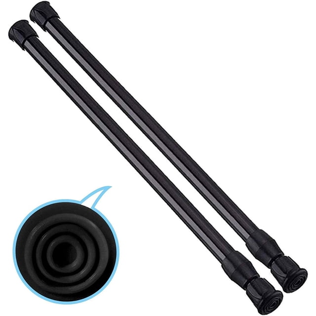 Tension Rods Shower 12 in to 20 Small Adjustable Curtain Rods Window Rods in Extendable Telescopic Width Spring Cupboard Bars for Kitchen Utensils, Closet, Cabinet,Fit in The Spaces to Stay Up,2 Pack
