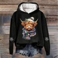 thumbnail image 2 of Oversized Christmas Hoodies for Women Highland Cattle Print Long Sleeve Hooded Sweatshirts Xmas Holiday Loose Casual Fall Winter Warm Pullover Tops, 2 of 4