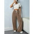 thumbnail image 6 of Women'S High Waist Loose Casual Drawstring Sweatpants Wide Leg Track Pants Fitness Pants with Pockets Brown XXL, 6 of 7