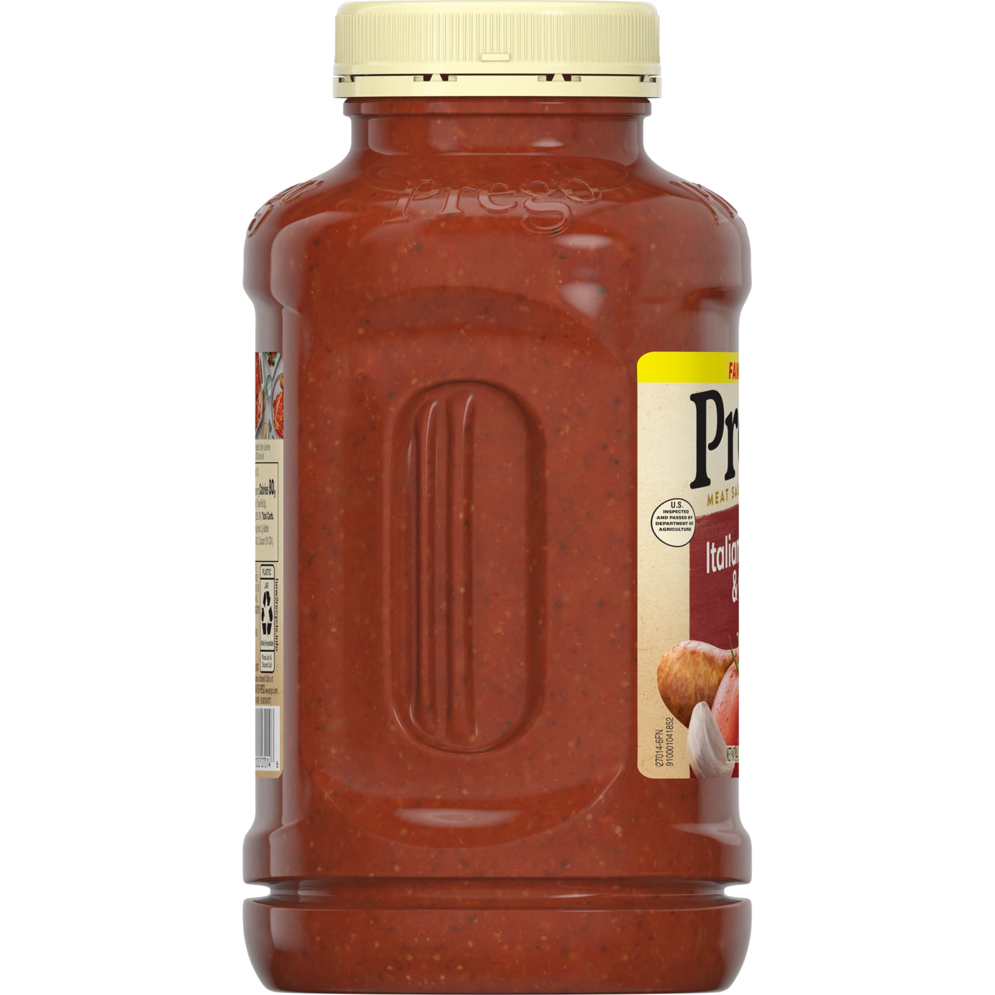 (6 pack) Prego Italian Sausage and Garlic Meat Sauce, 44 oz Jar