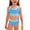 AB262 Sky Blue, variant on Tisuna Girls 2 Pieces Swimwear Color Block Sleeveless Crew Neck Vest Tops And Bottom Tankini Set Casual Stretchy Kids Beach Pool Bathing Suit Dark Green Size 9-10 Years