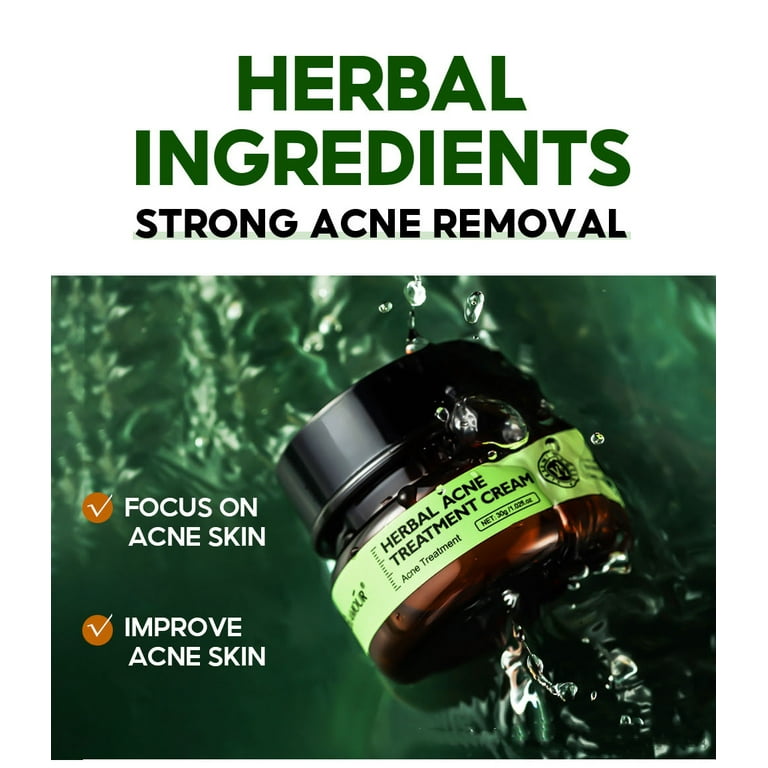3 Pack Herbal Acne Treatment Cream Acne Cream Extra Strength Natural Herbal Acne Spot Treatment for Face
