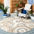 thumbnail image 2 of SAFAVIEH Cabana Brynn Floral Indoor/Outdoor Area Rug, Grey/Ivory, 6'7" x 6'7" Round, 2 of 12