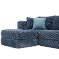 thumbnail image 6 of 135.4" Boneless Modular Sectional Sofa Couch, 6-Seat Cozy Sectional U-shaped Sofa Couch with 2Movable Ottomans for Living Room, Apartment, Office, No Assembly Required, Blue, 6 of 12