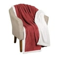 thumbnail image 2 of BNM Fleece Sherpa Reversible Lattice Blanket, King, Poppy Red, 2 of 8