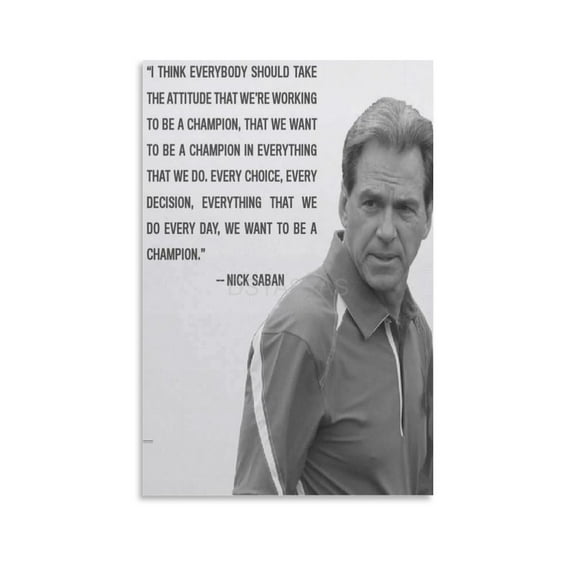 Nick Saban Canvas Poster Painting On Canvas Wall Art Poster Scroll Picture Print Living Room Walls Decor Home Posters 24x36inch(60x90cm)