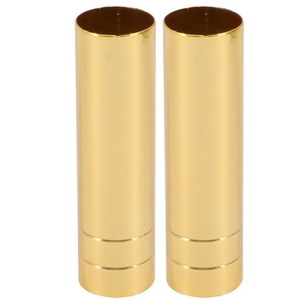 Candle Sleeve Holder Unique Bargains 2pcs 25mmx90mm Gold Tone Metal Candle Cover Sleeves Chandelier Socket Covers ()