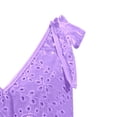 thumbnail image 7 of VUPSGEZ Women Casual Summer Women'S Solid Color Eyelet Embroidery Scallop Sleeveless Suspender Embroidered Jacquard Hollow Bow V Neck Mini Skirt Dress Summer Business Clothes For Women(Purple,L), 7 of 7