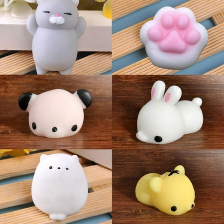 SunSunrise Cute Soft Rabbit Pig Cat Animal Stress Relief Squeeze Toy Decompression Kids Gift