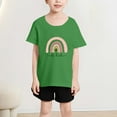 thumbnail image 3 of Girls Summer Tops Size 7/8 Loose Fit Graphic Tees Short Sleeve Cotton Rainbow Cute Blouses Casual Going Out Outfits, Green, 2 Years, 3 of 7