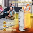 thumbnail image 2 of Caynel Mini Electric Oil Filled Radiator Portable Indoor Space Heater 7-Fin with Thermostat,Energy Saving,700W, White, 2 of 7