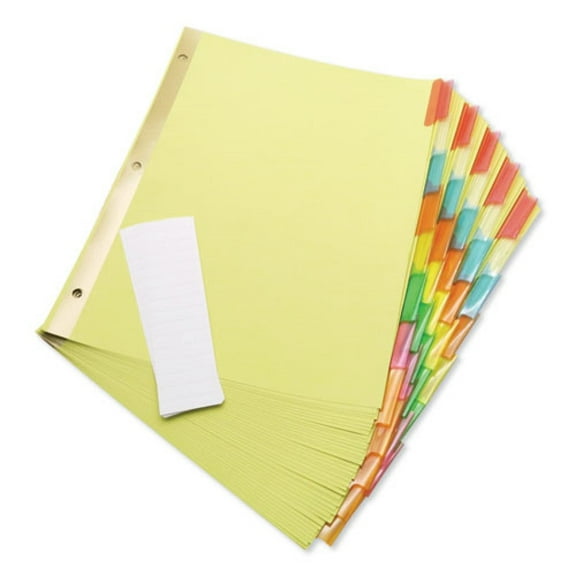 Universal UNV21876 11 in. x 8.5 in. 8-Tab Deluxe Extended Insertable Tab Indexes - Buff, Assorted Tabs (6/Pack)