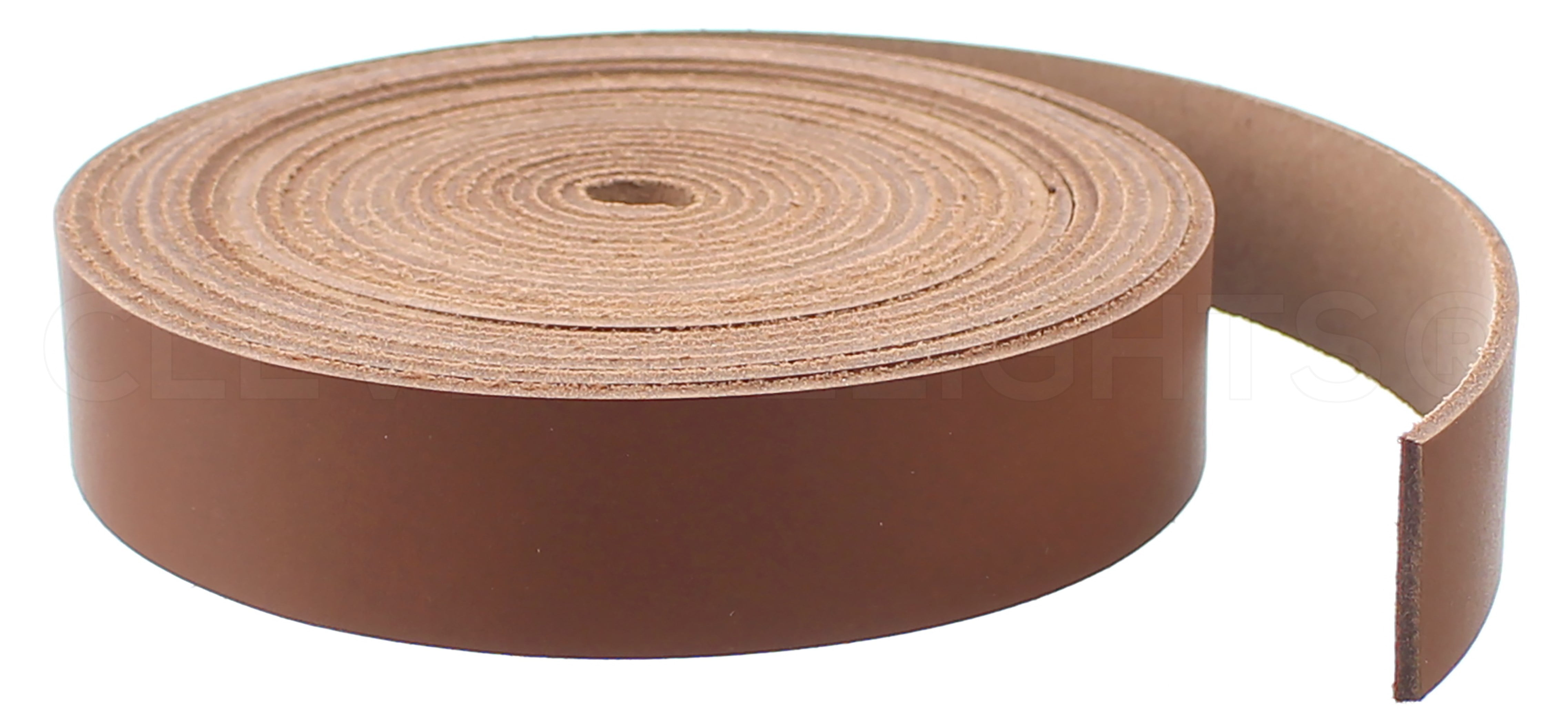 Fan&Ran Genuine Leather Strip 1 1/2 inch Wide 64 Inches Long for DIY Craft Projects, 1.8-2mm Thick, Coffee Brown