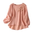 thumbnail image 1 of Birdeem T-Shirt Mode Décontracté pour Femmes Manches Courtes Col en V Chandail en Molleton Blouse, 1 of 4