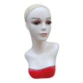 thumbnail image 4 of Busto de maniquí femenino de ABS con soporte para peluca y auriculares. rojo, 4 of 9