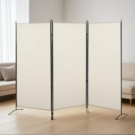 Spaco 6' 3 Panel Room Divider, Functional and Stylish Privacy Screen for Indoor as Living Room, Entryway, Beige