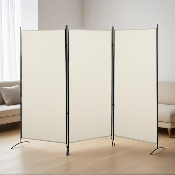 Spaco 6' 3 Panel Room Divider, Functional and Stylish Privacy Screen for Indoor as Living Room, Entryway, Beige