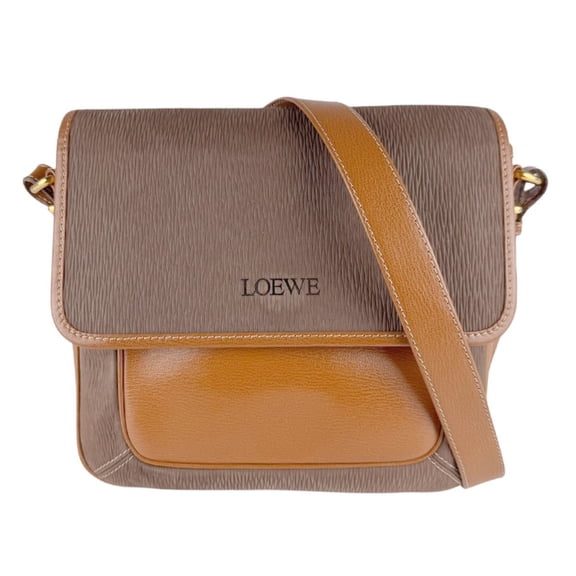 Pre-Owned Loewe LOEWE Shoulder Bag Leather Brown Women's z9615