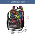 thumbnail image 3 of Iauyy Clear Backpack Heavy Duty PVC Transparent Backpack for College Workplace, Neon-colored Triangle, 3 of 8