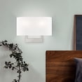 thumbnail image 3 of Livex Lighting 14" 2-Light Metal & Fabric ADA Wall Sconce in Brushed Nickel, 3 of 17