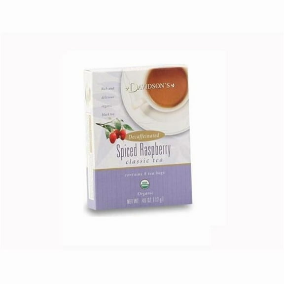 Davidson Organic Tea 2120 Decaffeinated Spiced Raspberry Tea- Box of 8
