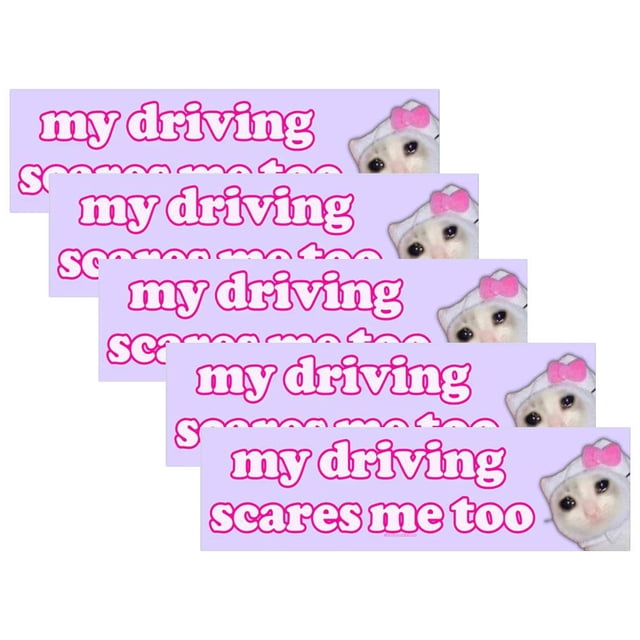 Car Sticker - My Driving Scares Me Too Self Adhesive -
