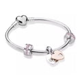 thumbnail image 1 of Pulsera de hueso de serpiente s925 chapada en cobre Panjia de dos colores europea, pulsera de oro rosa, cadena de amor, 1 of 5