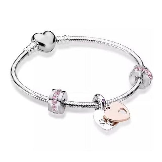 Pulsera de hueso de serpiente s925 chapada en cobre Panjia de dos colores europea, pulsera de oro rosa, cadena de amor