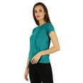 thumbnail image 4 of Inkmeso Solid Short Sleeve Basic T-Shirt For Womens Patch Pocket Casual Summer Basic Top, 4 of 7