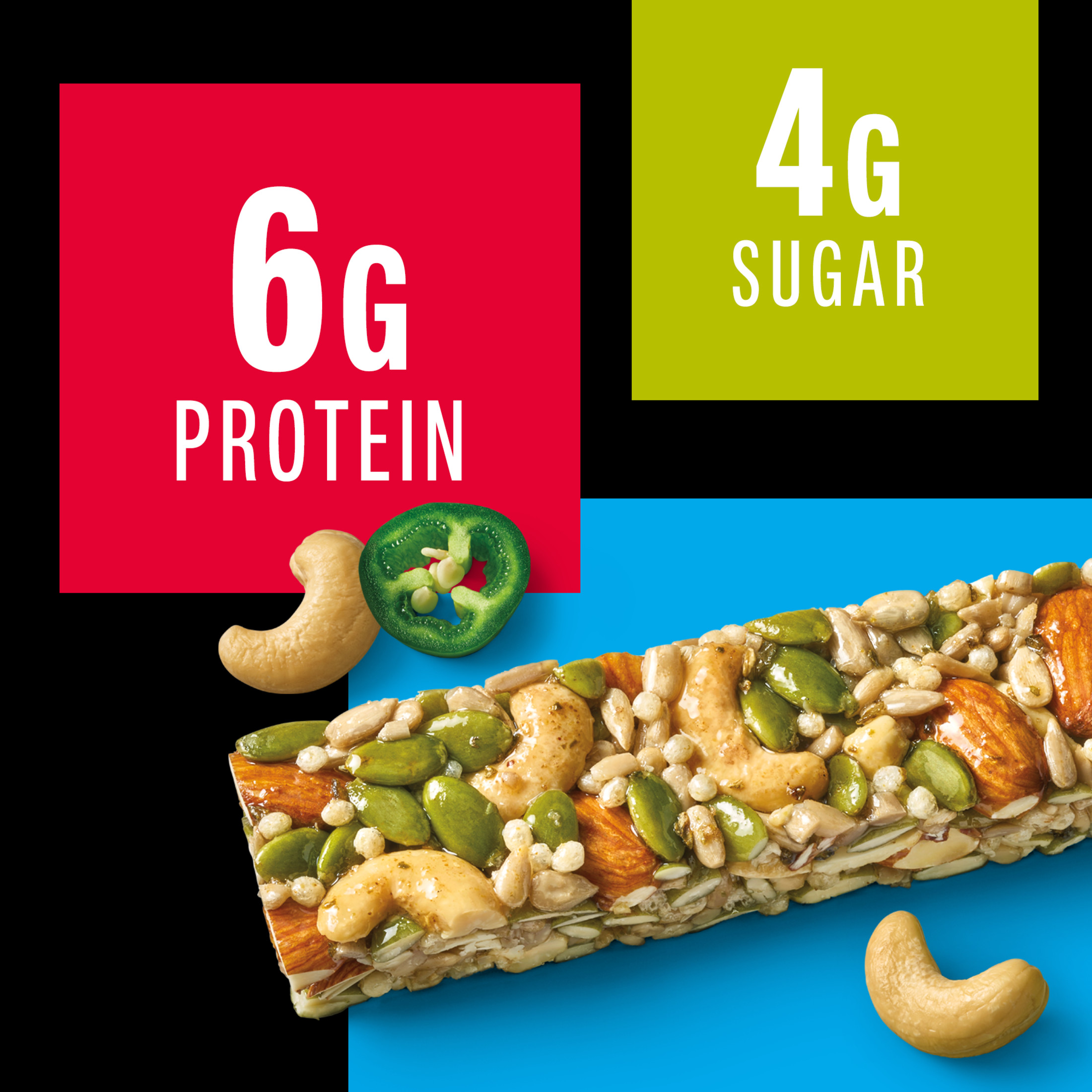 KIND Savory Nut Bars, Gluten Free Snacks, Roasted Nuts & Jalapeno, 8.4oz Box (6 Bars)