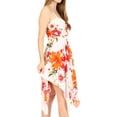 thumbnail image 3 of Sakkas Kiera Women's Tube Spaghetti Strap Floral Print Summer Casual Short Dress - W-Red - One Size, 3 of 5