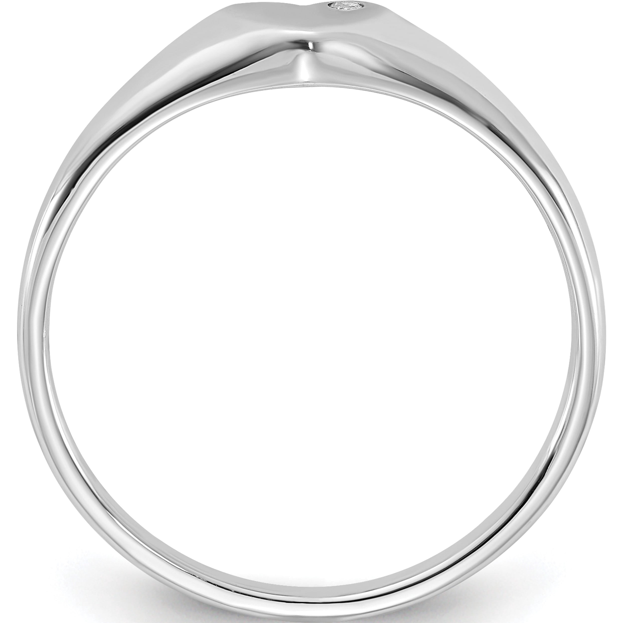 Amazon Essentials Heart Signet Ring - Rhodium Plated Silver, Size 9, Hypoallergenic, 1.7mm Band - View #4