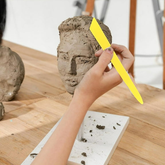 BRIGHTFUFU 12Pcs Pottery Tool Set Kit for Clay Working with Carving Smoothing and Shaping Functions in Yellow