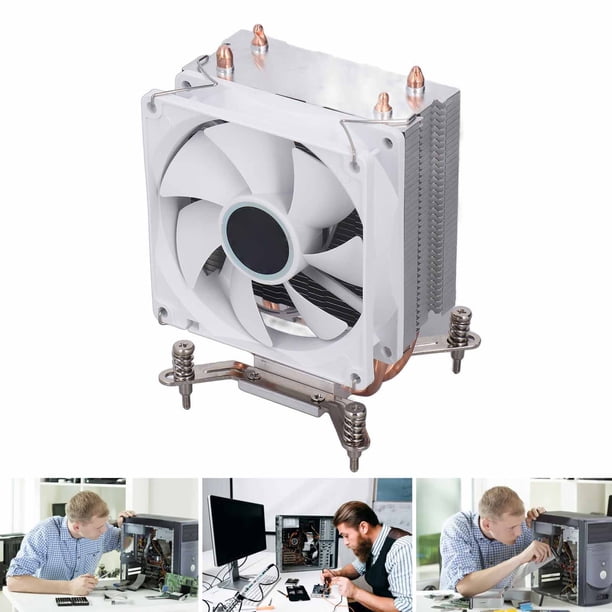 Ventilador De Refrigeración De CPU, Enfriador De Aire De CPU Con Rodamiento Hidráulico, 2 Tubos De Calor De 3 Pines Para Placa Base 2011