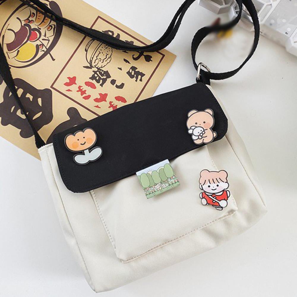 Details about   Shoulder Messenger Small Literary Japanese Canvas Mobile Bag Soft Sister Bag BT 