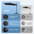 thumbnail image 3 of Pellebant 9 ft. x 11 ft. Patio Cantilever Umbrella, Single Rectangle Outdoor Offset Umbrella, Black, 3 of 10