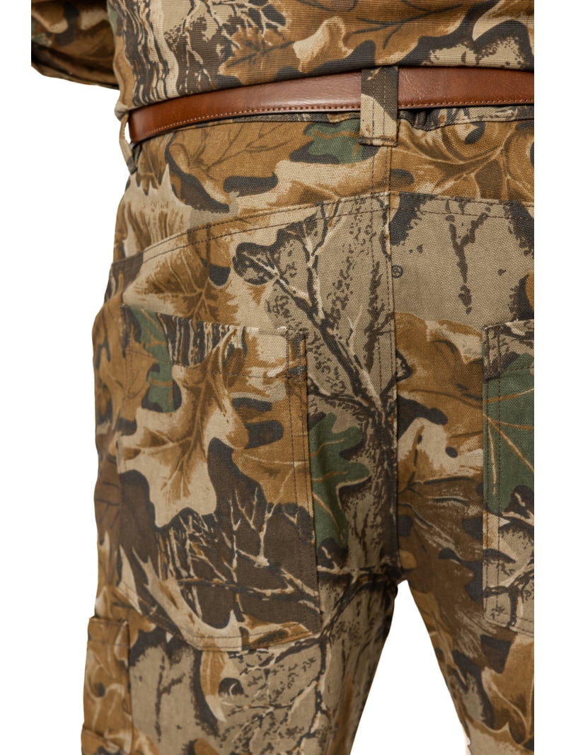 Realtree Men's Camo Farmhand Pants, Cotton Duck Canvas, Water