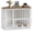 Washed white, variant on Corner Dog Crate for Small Dogs – Space-Saving Indoor Kennel End Table with Feeding Bowls & Revolving Door – Wooden Decorative Pet Cage