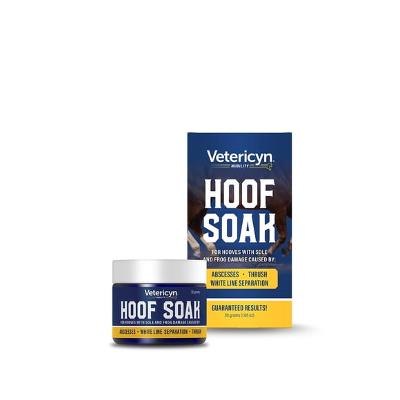 Hoof Soak Vetericyn para pezuñas con suela y rana Damage, 30 g