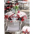 thumbnail image 4 of Outdoor Tablecloth with Umbrella Hole and Zipper, Valentines Round Table Cloth 60 Inch Waterproof Tablecloth, Pink Red Love Heart Gnomes Eucalyptus Picnic Table Cover for Patio Camping, 4 of 7