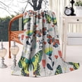 thumbnail image 2 of Gray Red Flower Butterfly Pattern Blanket,Comfortable Soft Flannel Throw Blanket,All Season,Warm Lightweight Blankets for Sofa Bed Couch Living Room Chair,40"x50", 2 of 4